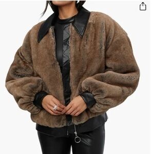 Weworewhat oversized faux fur bomber jacket